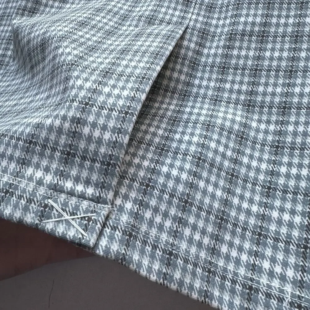 Liverpool Los Angeles Knit Pencil Knee Skirt NWT 12 Blue White Plaid Work Career